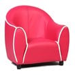 Costway Contemporary Polyurethane and Wood Kids Sofa in Red Finish