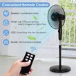 Costway 16'' Plastic and Iron Adjustable Oscillating Pedestal Fan in Black