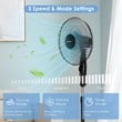 Costway 16'' Plastic and Iron Adjustable Oscillating Pedestal Fan in Black