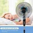 Costway 16'' Plastic and Iron Adjustable Oscillating Pedestal Fan in Black