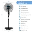Costway 16'' Plastic and Iron Adjustable Oscillating Pedestal Fan in Black