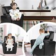 Costway Polyurethane Kids Recliner with Cup Holder in Black Finish