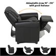Costway Polyurethane Kids Recliner with Cup Holder in Black Finish