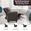 Costway PU Leather Kids Recliner with Footrest Cup Holder in Brown