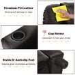 Costway PU Leather Kids Recliner with Footrest Cup Holder in Brown