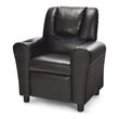 Costway PU Leather Kids Recliner with Footrest Cup Holder in Brown