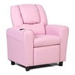 Costway Polyurethane Kids Recliner with Cup Holder in Pink Finish