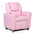 Costway Polyurethane Kids Recliner with Cup Holder in Pink Finish