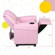 Costway Polyurethane Kids Recliner with Cup Holder in Pink Finish