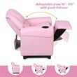 Costway Polyurethane Kids Recliner with Cup Holder in Pink Finish