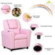 Costway Polyurethane Kids Recliner with Cup Holder in Pink Finish
