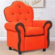 Costway Contemporary Polyurethane Kids Recliner in Orange Finish