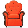 Costway Contemporary Polyurethane Kids Recliner in Orange Finish
