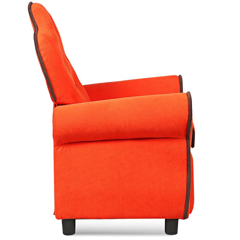 Costway Contemporary Polyurethane Kids Recliner in Orange Finish