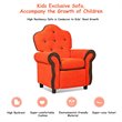 Costway Contemporary Polyurethane Kids Recliner in Orange Finish