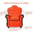 Costway Contemporary Polyurethane Kids Recliner in Orange Finish