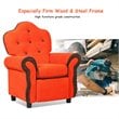 Costway Contemporary Polyurethane Kids Recliner in Orange Finish