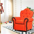 Costway Contemporary Polyurethane Kids Recliner in Orange Finish