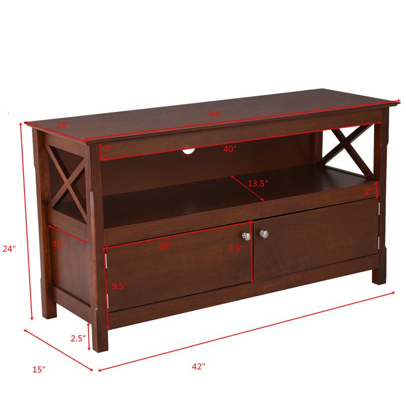 Costway Contemporary Premium Wood 44