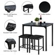 Costway 3-piece MDF and PU Leather Dining Set with Table and 2 Stools in Black