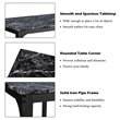 Costway 3-piece MDF and PU Leather Dining Set with Table and 2 Stools in Black