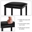 Costway 3-piece MDF and PU Leather Dining Set with Table and 2 Stools in Black