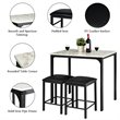 Costway 3-piece MDF and PU Leather Dining Set with Table and 2 Stools in White