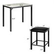 Costway 3-piece MDF and PU Leather Dining Set with Table and 2 Stools in White