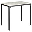 Costway 3-piece MDF and PU Leather Dining Set with Table and 2 Stools in White