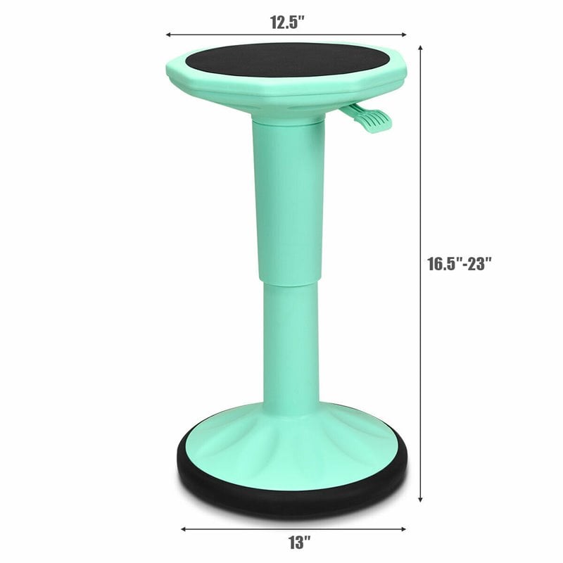 Costway Contemporary Plastic Wobble Sitting Stool in Mint Green