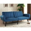 Costway Contemporary Wood and Sponge Sofa Futon Bed Sleeper in Blue