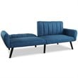 Costway Contemporary Wood and Sponge Sofa Futon Bed Sleeper in Blue