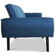 Costway Contemporary Wood and Sponge Sofa Futon Bed Sleeper in Blue