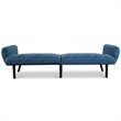 Costway Contemporary Wood and Sponge Sofa Futon Bed Sleeper in Blue