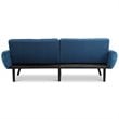Costway Contemporary Wood and Sponge Sofa Futon Bed Sleeper in Blue