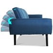 Costway Contemporary Wood and Sponge Sofa Futon Bed Sleeper in Blue