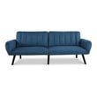 Costway Contemporary Wood and Sponge Sofa Futon Bed Sleeper in Blue