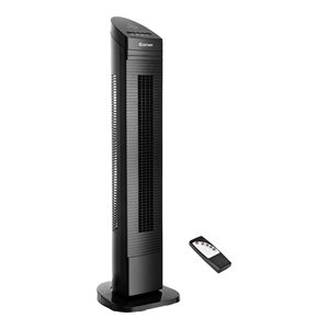 Costway 35'' Contemporary ABS Plastic Tower Fan with Remote Control in Black