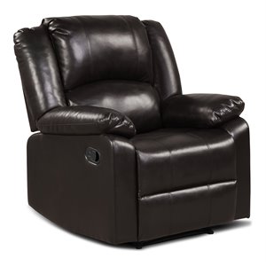 Costway Contemporary Polyurethane Recliner with Footrest in Brown