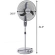 Costway 18'' Contemporary Plastic Oscillating Standing Pedestal Fan in Black