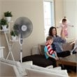 Costway 18'' Contemporary Plastic Oscillating Standing Pedestal Fan in Black
