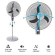 Costway 18'' Contemporary Plastic Oscillating Standing Pedestal Fan in Black