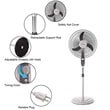 Costway 18'' Contemporary Plastic Oscillating Standing Pedestal Fan in Black