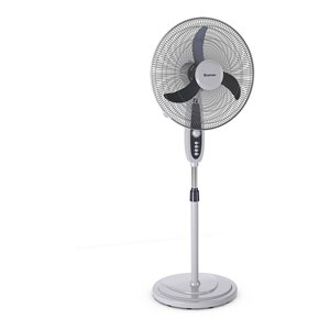 Costway 18'' Contemporary Plastic Oscillating Standing Pedestal Fan in Black