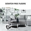 Costway Tempered Glass Coffee Table with 2 Bottom Shelves in Black