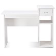 Costway Contemporary Particle Board Computer Desk w/ 2 Open Shelves in White