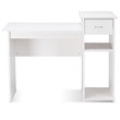 Costway Contemporary Particle Board Computer Desk w/ 2 Shelves in White