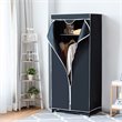 Costway Contemporary Steel and Fabric Portable Clothes Closet in Black