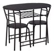 Costway 3-piece MDF and Steel Dining Set with Table and 2 Chairs in Black