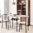 Costway 3-piece MDF and Steel Dining Set with Table and 2 Chairs in Natural